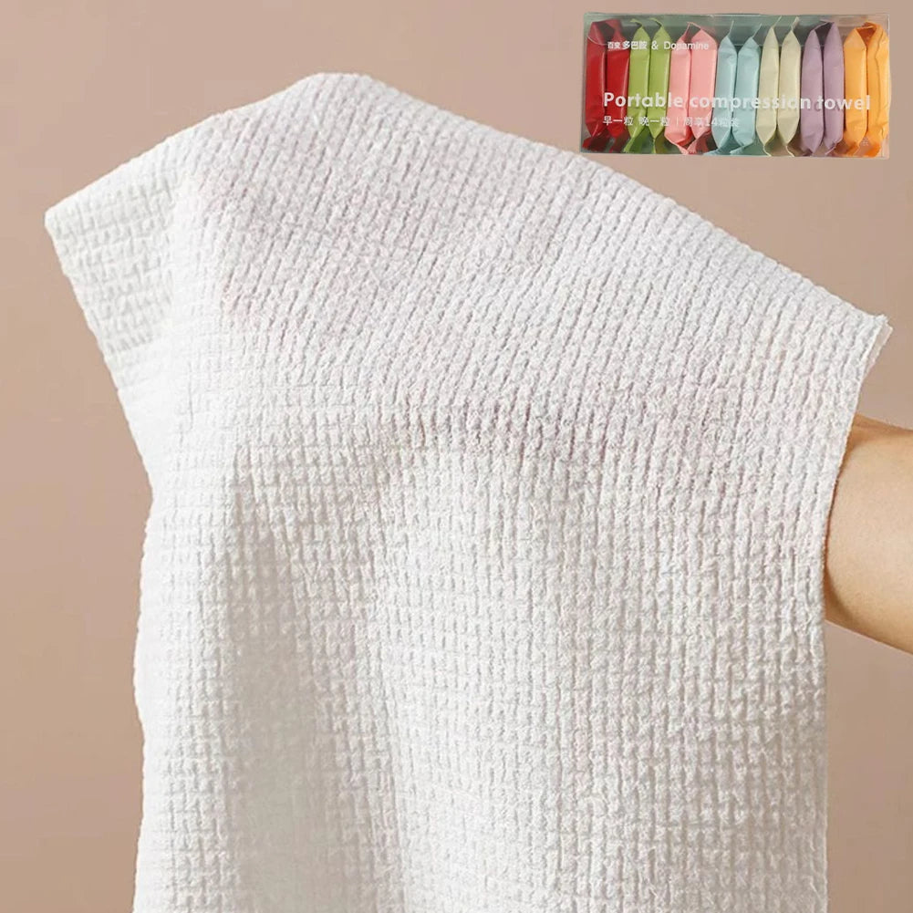 14Pcs Disposable Compressed Towels Thicker Travel Wash Cloth Absorbent Face Washcloths for Outdoor Camping Hiking