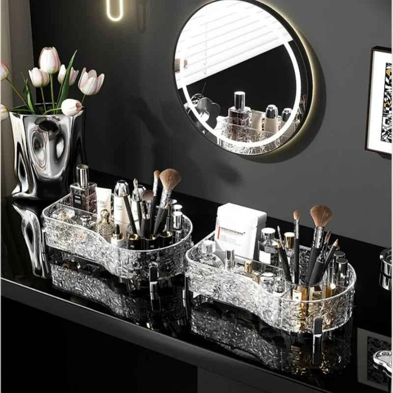 Makeup Organizer Tray Desktop Cosmetic Brushes Skincare Lipstick Storage Box Perfume Holder