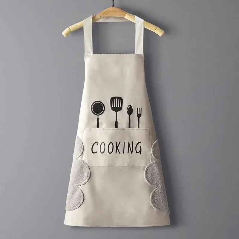 Household Waterproof Oilproof Apron Can Wipe Hands Cooking Baking Cleaning Men and Women Universal Sleeveless Apron