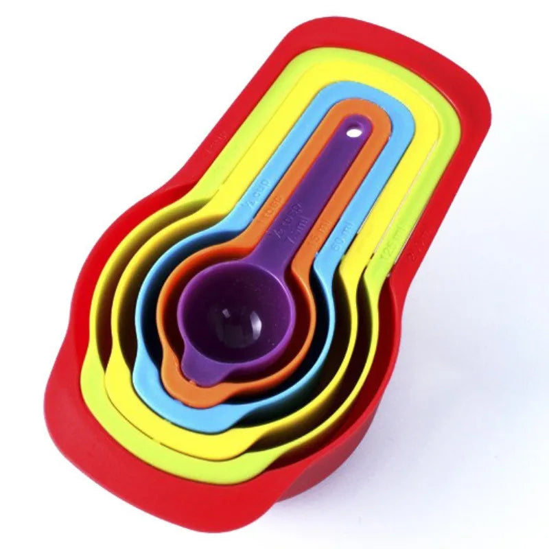 6-piece Set of Graduated Rainbow Measuring Spoons Plastic Measuring SSpoons Kitchen Baking Utensils Plastic Measuring Spoon