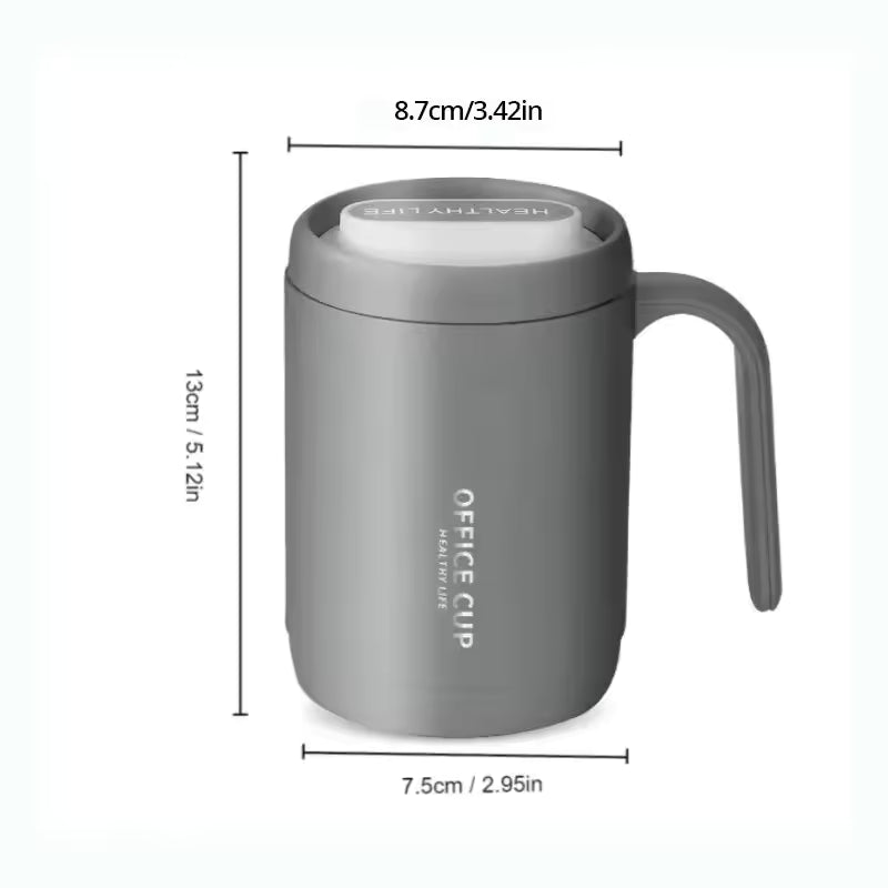 500ml Grey Creative PP Liner Portable Office Large Capacity Covered Milk Coffee Cup Gift For Travel Domestic Coffee Tool