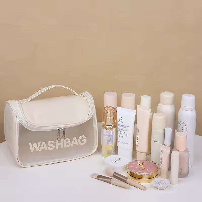 Women Portable Waterproof Cosmetic Bag Large Capacity Transparent Pvc Washbag Outdoor Travel Toiletry Bag Makeup Bags