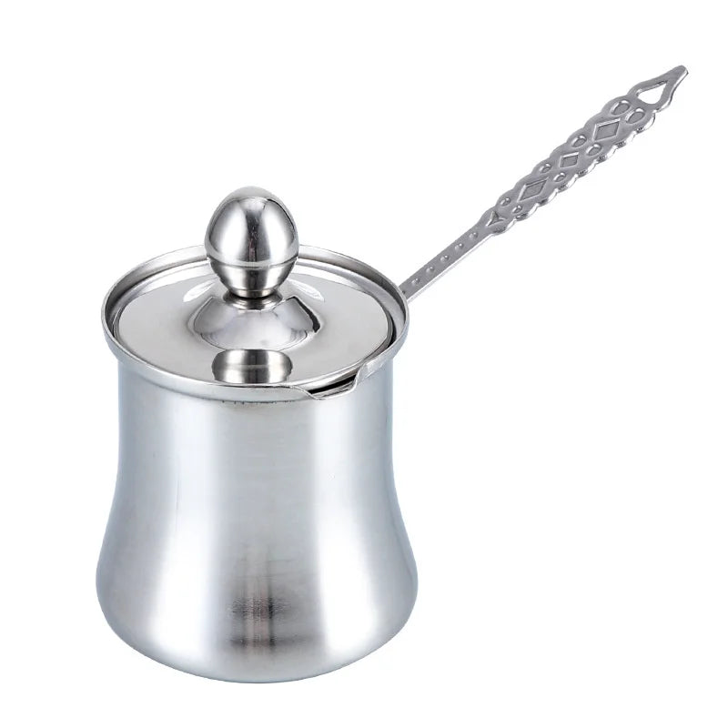 280ml/560ml/760ml Turkish Coffee Pot Butter Melting Pot Stainless Steel Long Handle Coffee Milk Frothing Pitcher Kitchen Tools