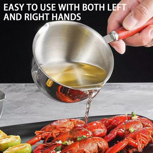 Hot Oil Pot Milk Pan Stainless Steel Mini Hot Milk Pot Small Saucepan for Boiling Butter Melting Pot Butter Warmer Kitchen Pan