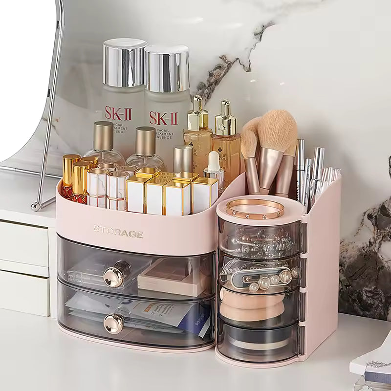 Cosmetics Storage Box Desktop Premium Sense Large Capacity Countertop Lipstick Skin Care Products Finishing Shelf