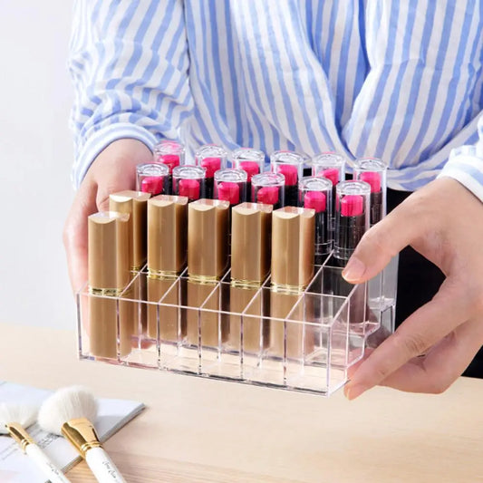 Sturdy Transparent No Burr Clear Cosmetic Makeup Organizer Holder Anti-deform Lipstick Holder Makeup Accessories
