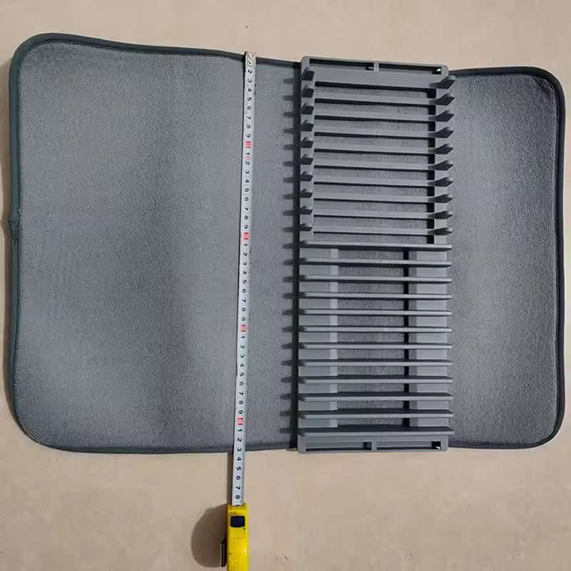 Folding Tableware Drainer Mat Thickened Breathable Dish Drain Rack Non-slip Absorbent Pad Kitchen Creative