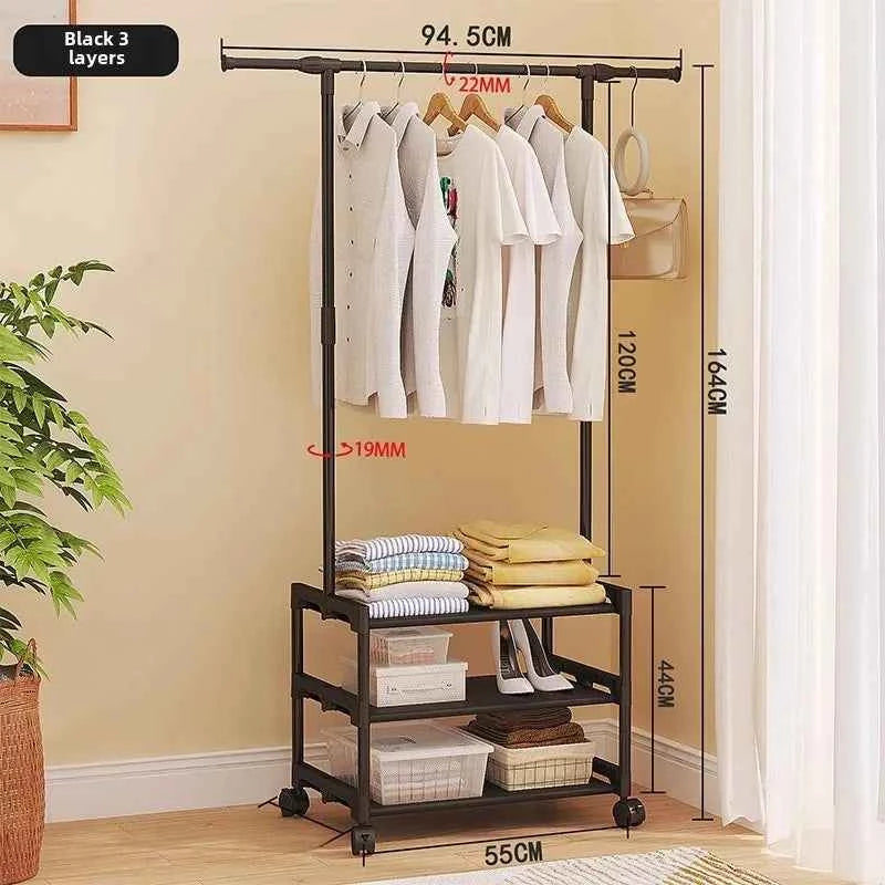 Southeast Asia Bestselling Multi-Functional Integrated Shoe Hat Rack Bedroom Storage Clothes Drying Rack Hat Coat Pole