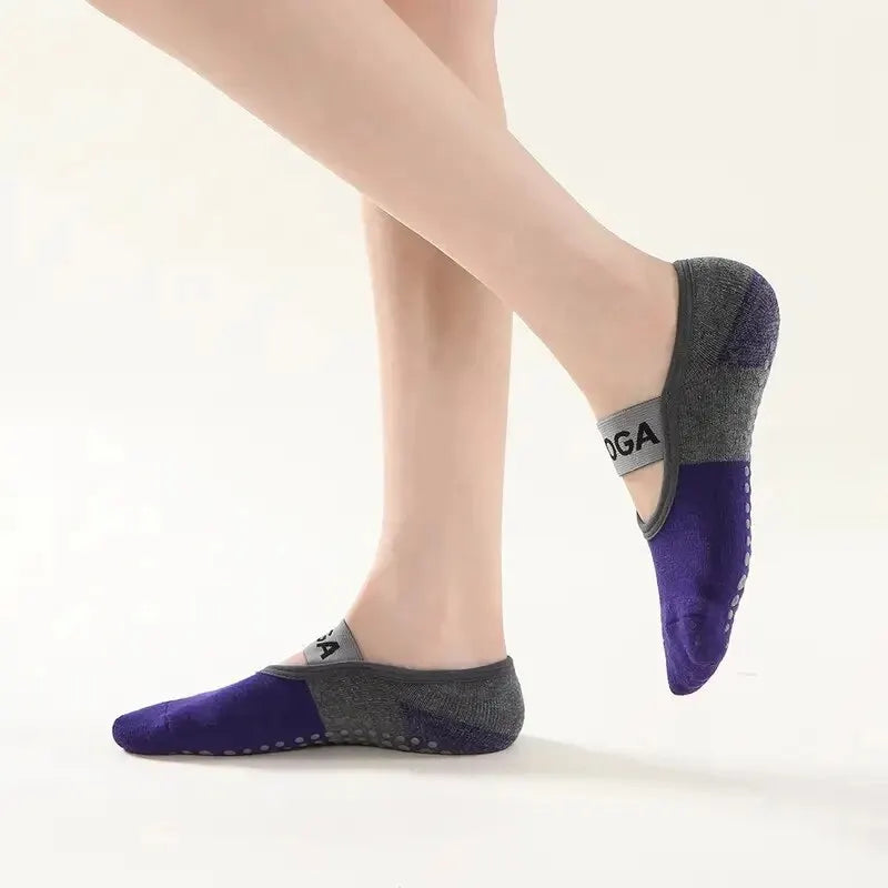 Professional Women Anti-slip Yoga Socks Backless Bandage Pilates Socks Ladies Ballet Dance Fitness Slipper Cotton Sports Socks