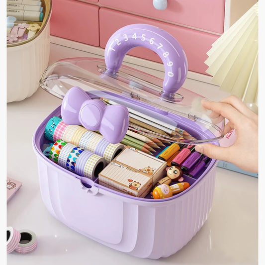 Hair Accessories Storage Box, Portable Makeup Organizer for Hair Clips, Hair Ties, Earrings, Bracelets, Necklaces