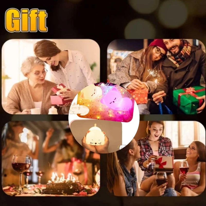 Snoring Cat Night Light,Touch-control Dimming,Charging & Timing ,Ideal for Home Decor,Perfect Gift Choice