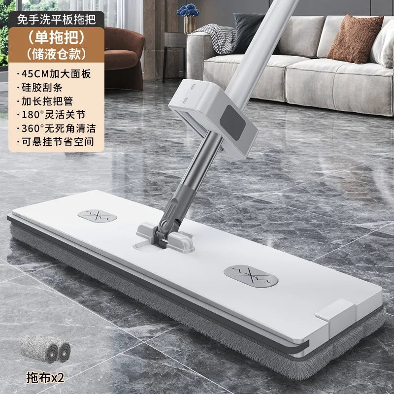Household Flat Mops Hand-free Mop Bucket Set Lazy Mop God Large Flat Mop Clean Kitchen Mopping Plastic High Cleansing Power