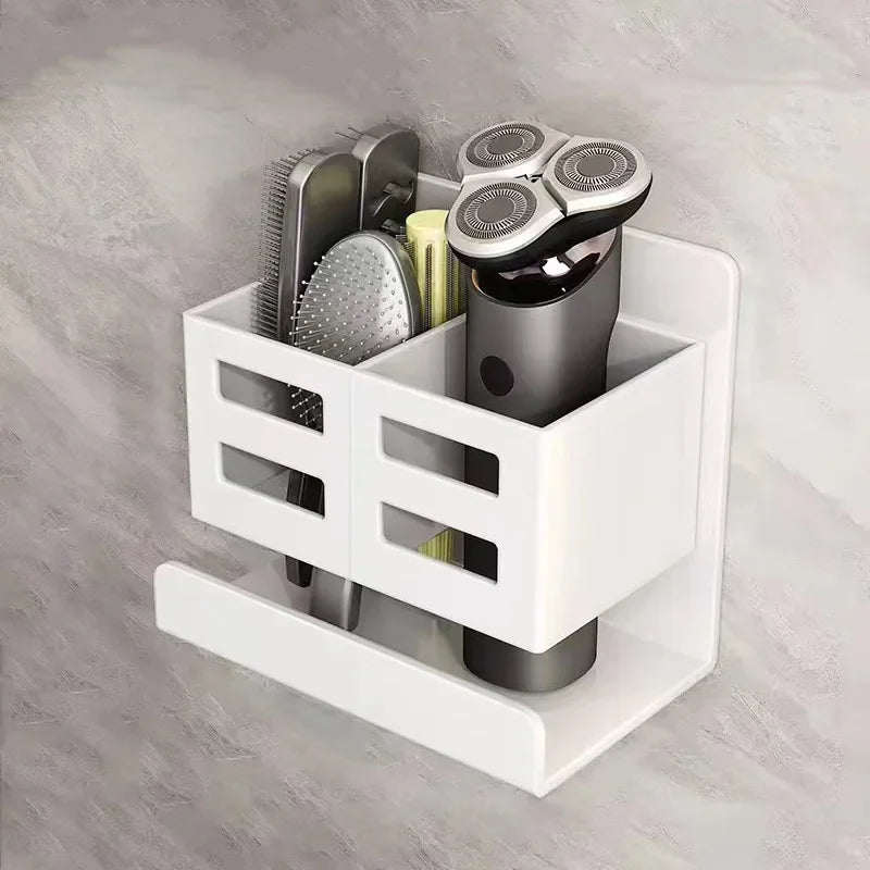 Bathroom Shelf Hole-free Multifunctional Washbasin Storage Tube Toothbrush Razor Storage Rack Wall-mounted Bathroom Supplies