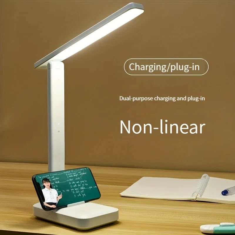 Foldable Eye Protection Desk Lamp, Touch Control 3-Level Dimming & Color Temperature, USB Rechargeable Reading Light for Study