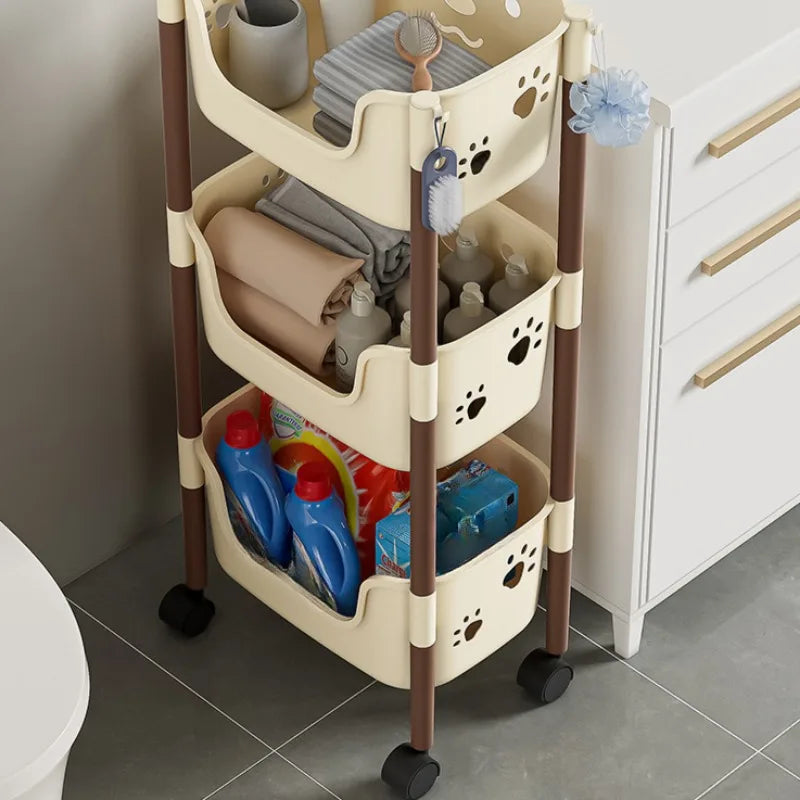 2/3/4-Tier U-Shaped Open Cartoon Shelving Removable Snack & Beverage Organizer Kitchen Vegetable Shelver Toy & Sundries Rack