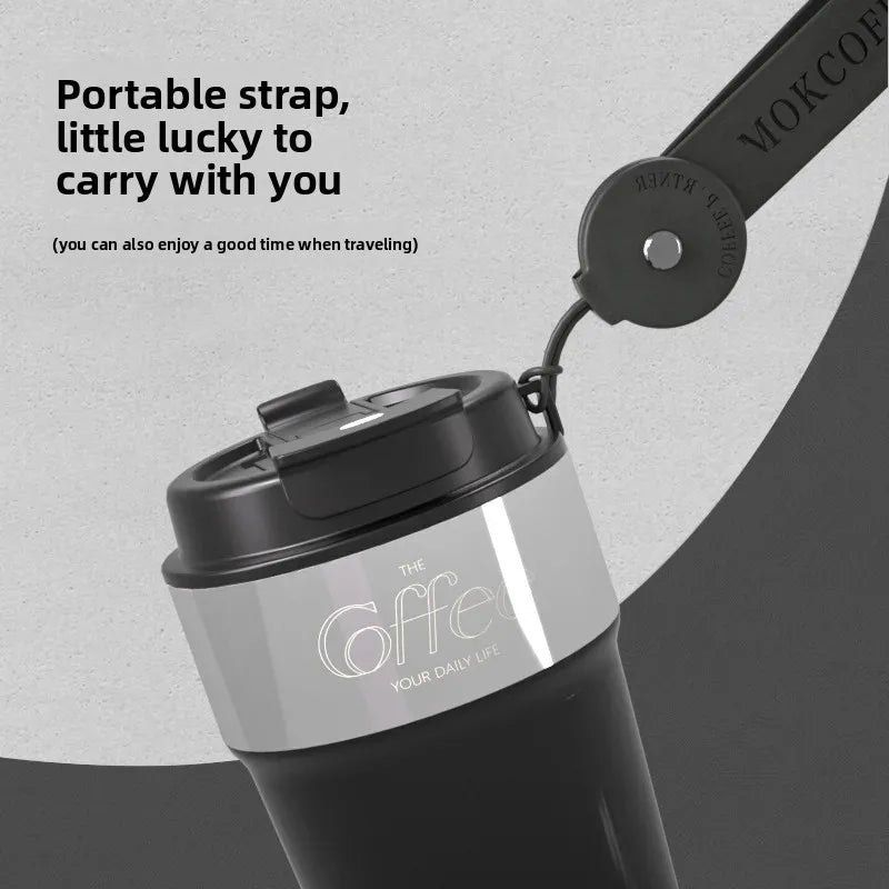 Double-Sided Coffee Cup Portable Outdoor Thickened 316 Stainless Steel Insulated Water Bottle for Women Car-Voyage High Aestheti