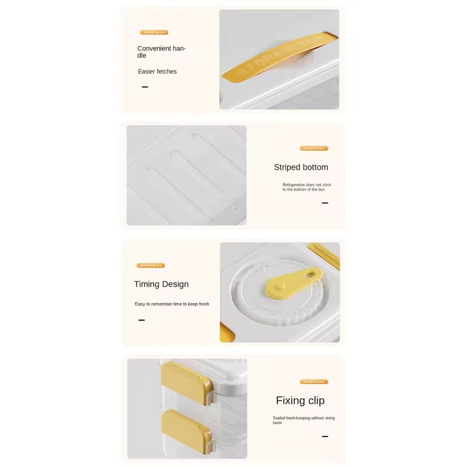 1/2/3 Layers Dumpling Storage Box Timed Quick Frozen Keep Fresh Fresh Food Tray Narrow Side with Holder & Cover Spaghetti Box