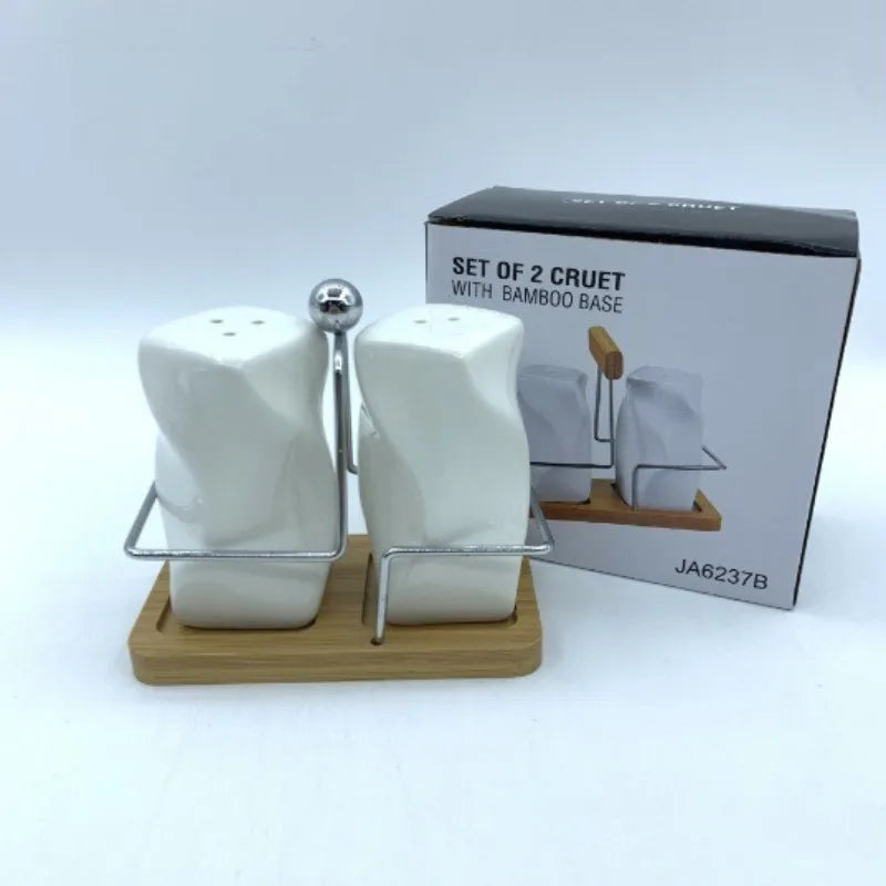 Nordic Ceramic Spice Jar Seasoning Box Creative Embossed Pepper Shaker Set Ceramic Salt Shaker Home Kitchen Flavoring Utensils