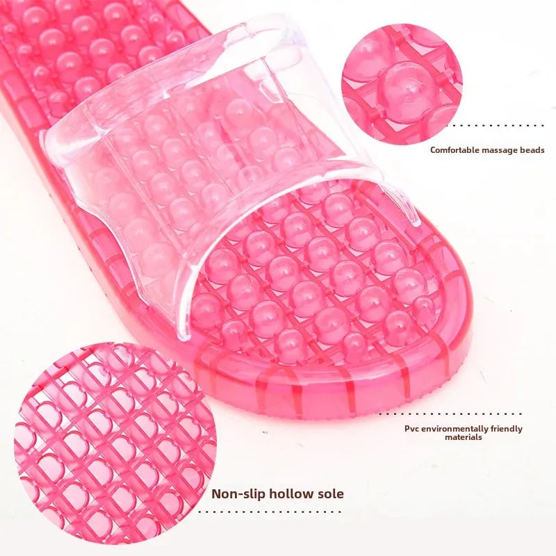 Bathroom Slippers For Men And Women Home Use Non-Slip Hollow Out Draining Shoe Bottom Massage Couple Soft Crystal Slippers Whole