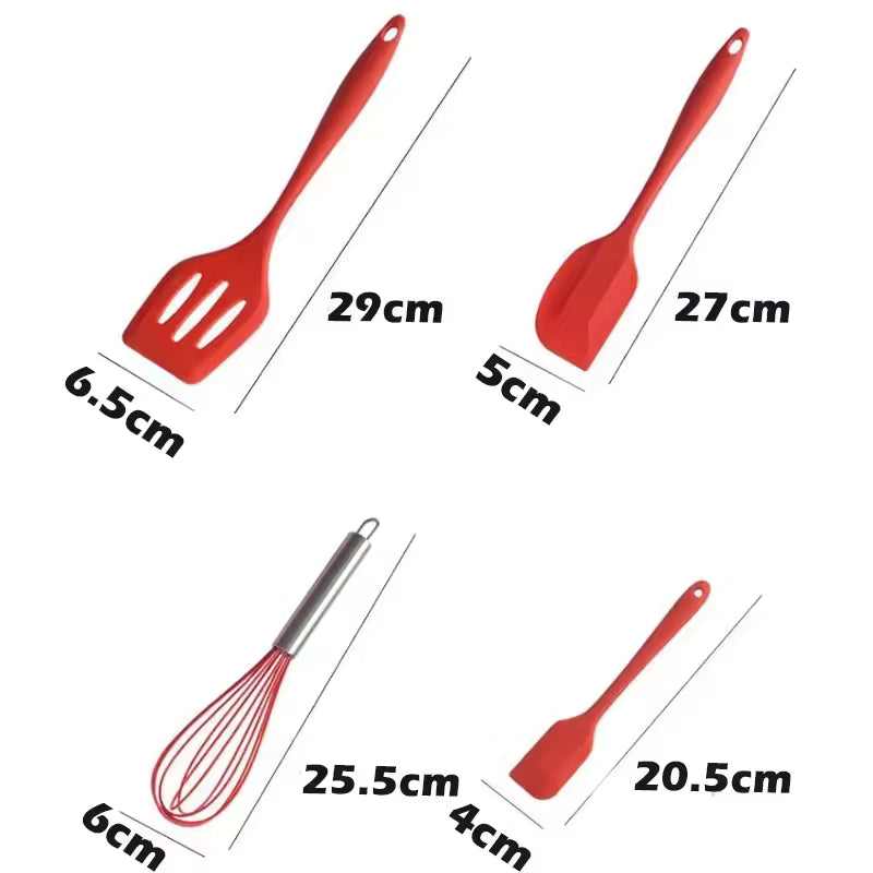 Silicone baking 5-piece set of scraper, oil brush, shovel, egg beater, high-temperature baking tool set