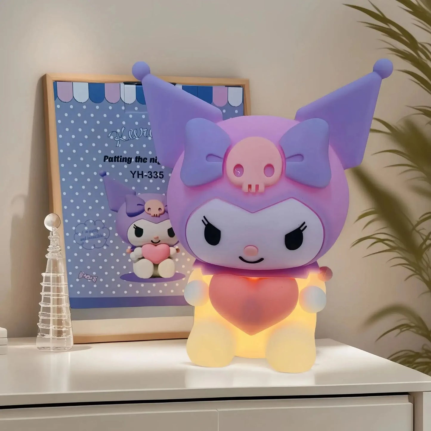 Kuromi Silicone Touch Night Light Cute Bedside Lamp for Kids Room Sleep Aid Kawaii Desk Decor Gift for Girls