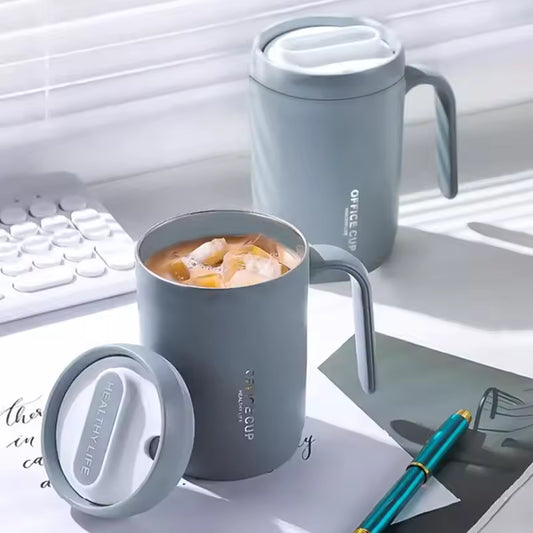 500ml Grey Creative PP Liner Portable Office Large Capacity Covered Milk Coffee Cup Gift For Travel Domestic Coffee Tool