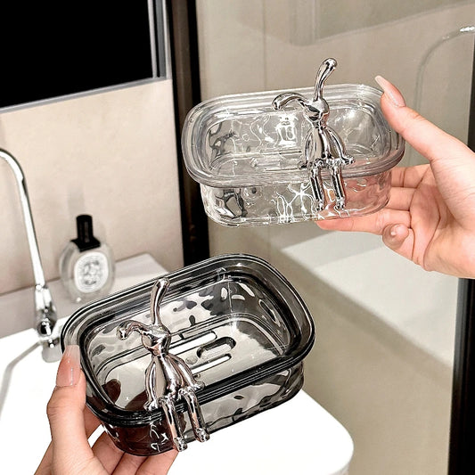 Plastic Bathroom Box in The Bathroom Household Soap Dish Rabbit Decor Soap Storage Rack for Draining Water Bathroom Accessories