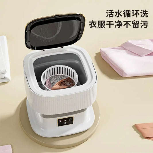 new Folding mini washing machine baby portable small elution integrated dormitory underwear special sock washing artifact 220V