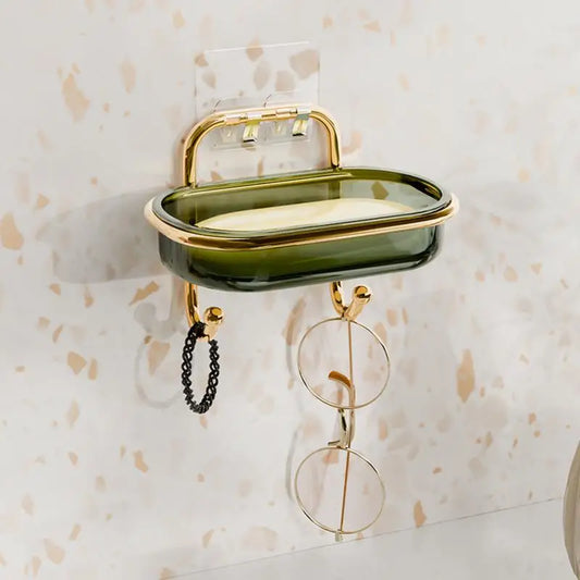 Wall Mount Soap Holder Adhesive Bar Soap Sponge Holder Easy Drainage Soap Tray Sponge Rack For Bathtub Kitchen Sink Bathroom