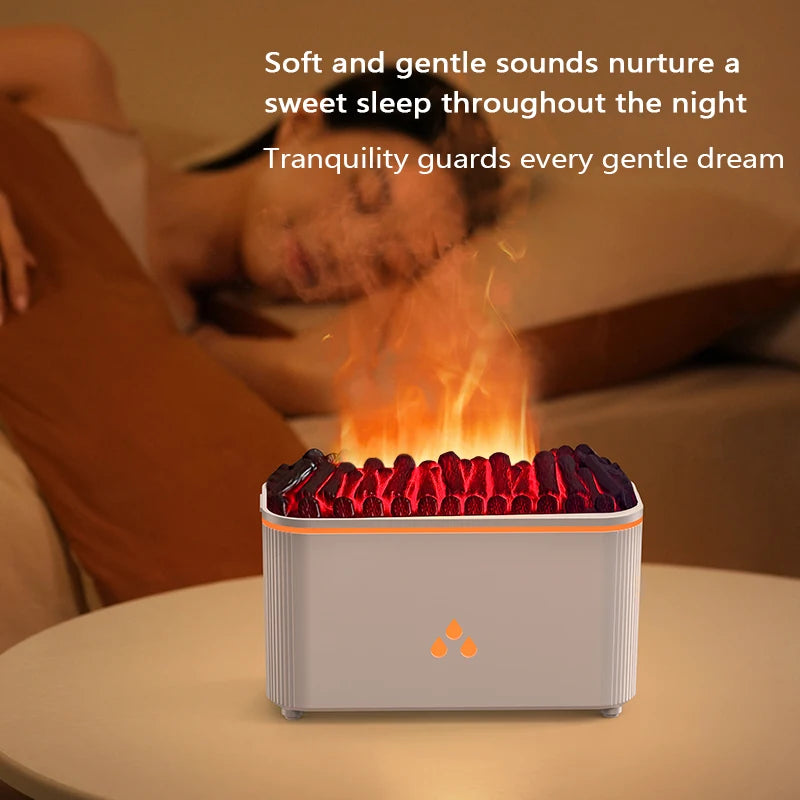 Flame Aromatherapy Essential Oil Diffuser Humidifier Desktop Diffuser Volcanic Night Light Desktop 7 Flame Colors Humidifier
