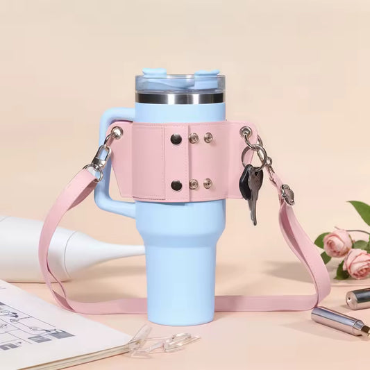 Water Bottle Holder With Strap for 40oz,Water Bottle Pouch Series Tumbler,PU Water Bottle Bag with Adjustable Strap