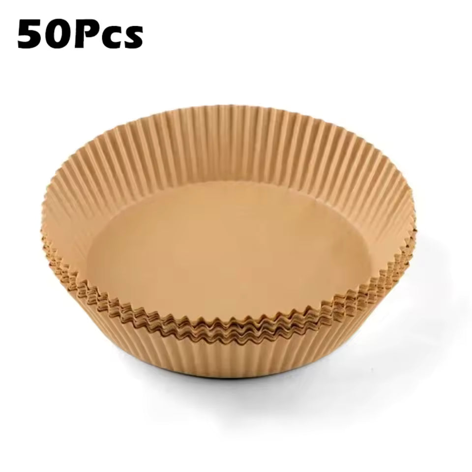 20/50Pcs Disposable Air Fryer Baking Paper Round Shape Non-Stick Oil Proof Baking Liner for Steamer Muffin Cupcake