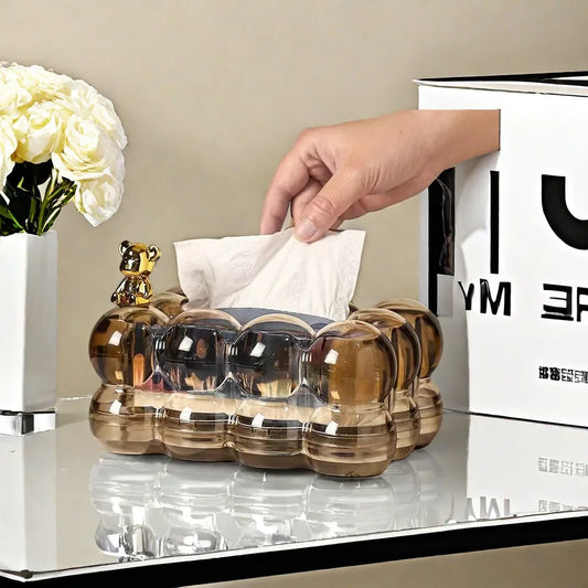 High-End Feel Luxury Lightweight Paper Towel Holder Box Living Room Creative Home Use Plastic Tea Table Decoration Tissue Box