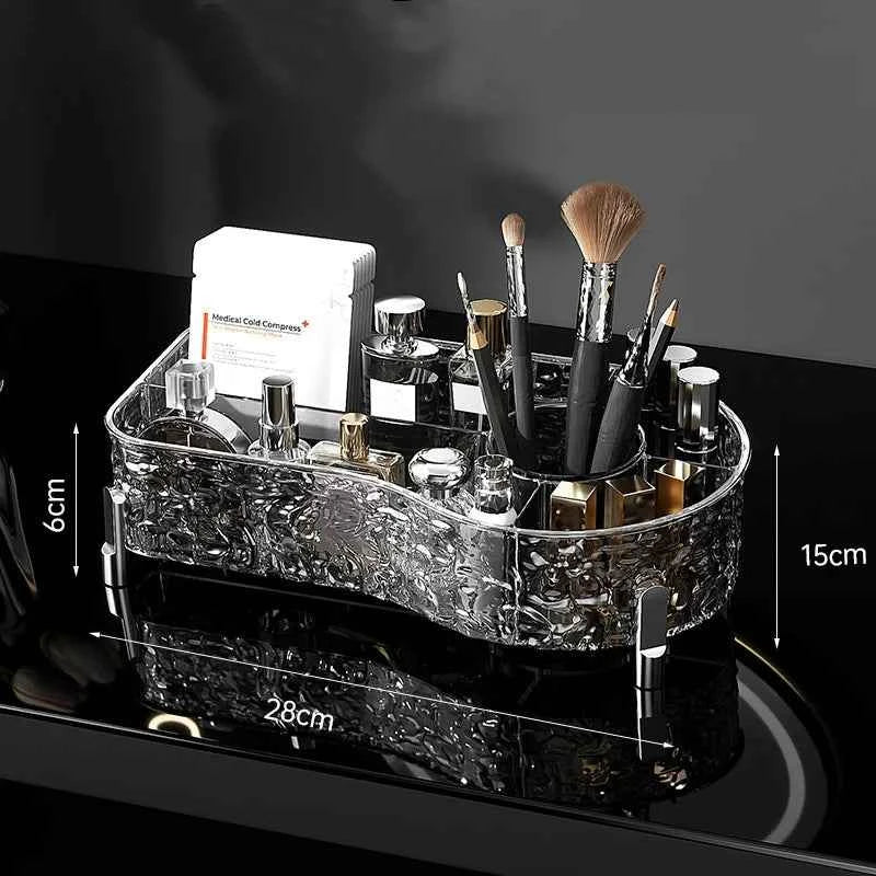 Makeup Organizer Tray Desktop Cosmetic Brushes Skincare Lipstick Storage Box Perfume Holder