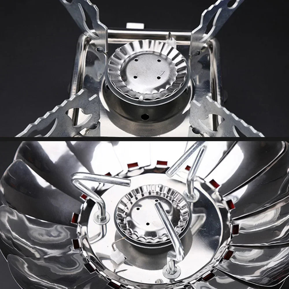 Outdoor Gas Stove 1PC Mini Portable Folding Camping Burner Small Square Gas Cassette for Hiking Picnic BBQ Tank