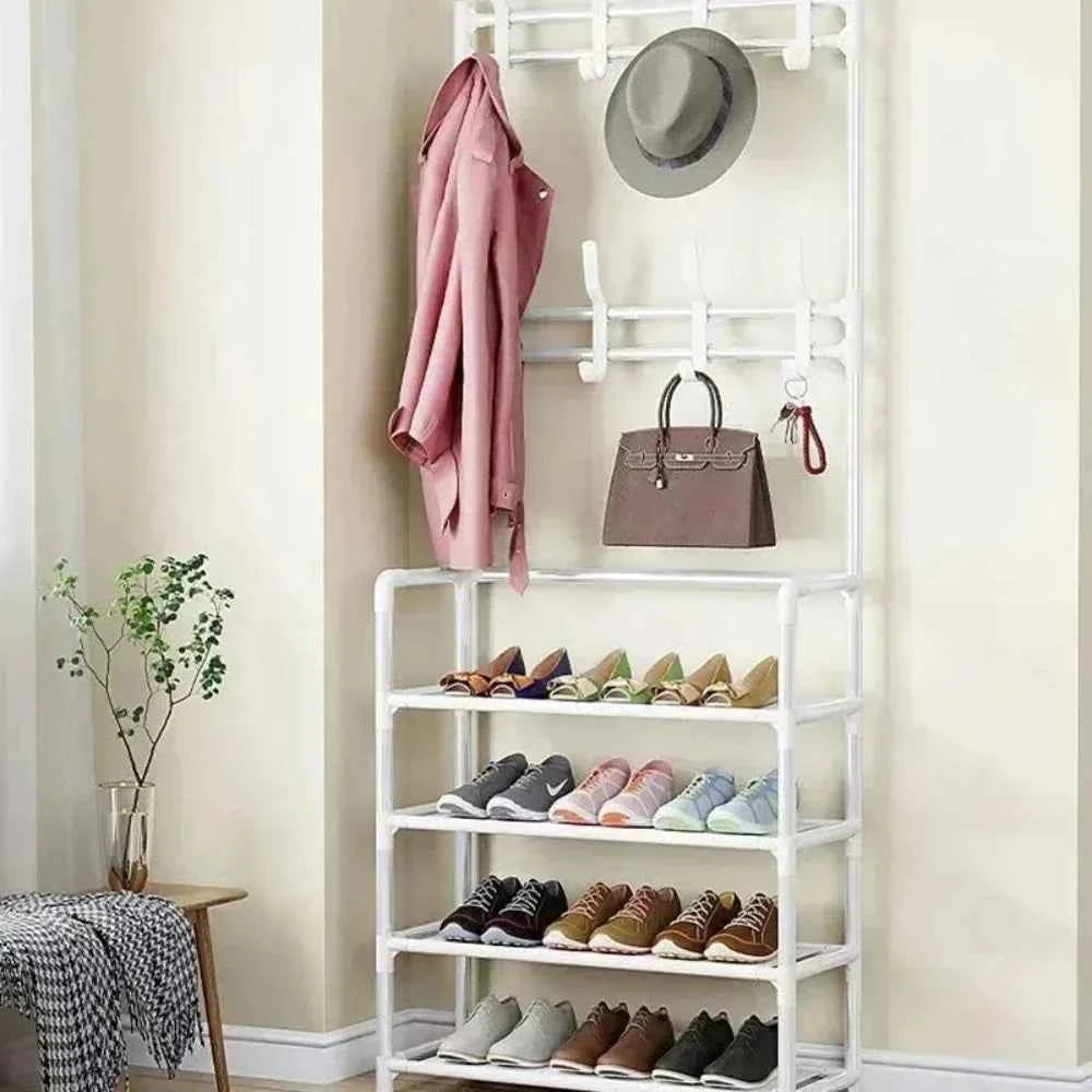 Living Room Shoe Rack Multi-Layer Storage Shelf DIY Clothes Hanger Simple Floor-Standing Organizer