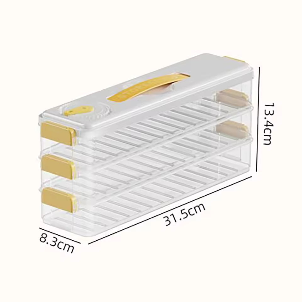 1/2/3 Layers Dumpling Storage Box Timed Quick Frozen Keep Fresh Fresh Food Tray Narrow Side with Holder & Cover Spaghetti Box