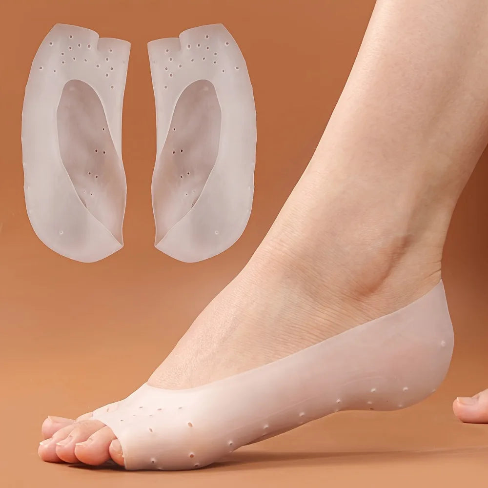 2pcs Soft Silicone Moisturizing Gel Socks Set For Foot Care Protector Relieve Dry Cracked Peeling Heels Shoes Insole Pedicure