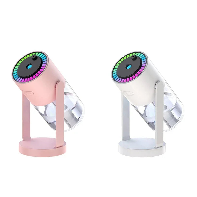 Starry Skys Humidifier USB Powered Desktop Projection Shaking Heads Air Humidifier For Bedroom Car Office 280ML Pink