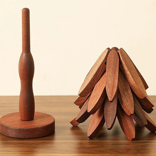 Wood Trivet Tree Shape Heat Resistant Coasters for Kitchen Table Protection Hot Pots Pans Dishes Bowls Cookware Christmas Gift