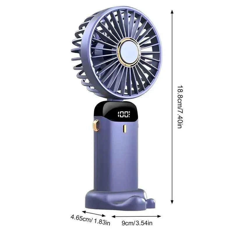 Foldable USB Fan Digital Display Silent USB Table Fan Portable Air Circulator Device Small Personal Cooler For Home Studio