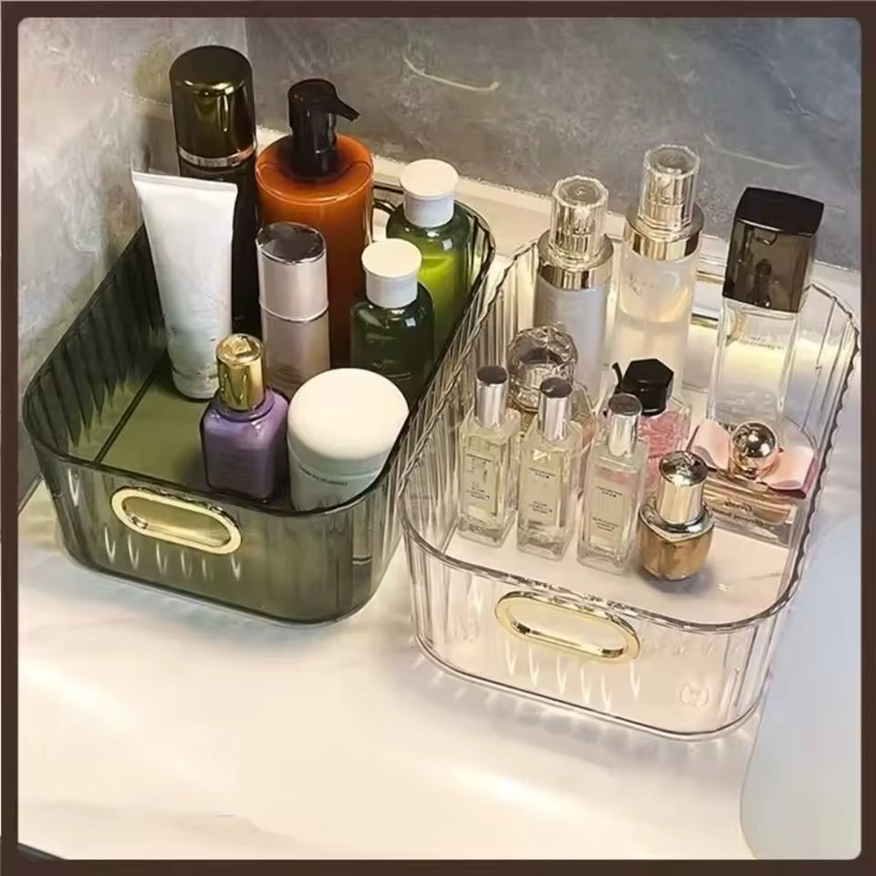 New Clear Desktop Cosmetic Storage Box Acrylic Multipurpose Makeup Storage Basket Rectangular Shape Snack Storage Box