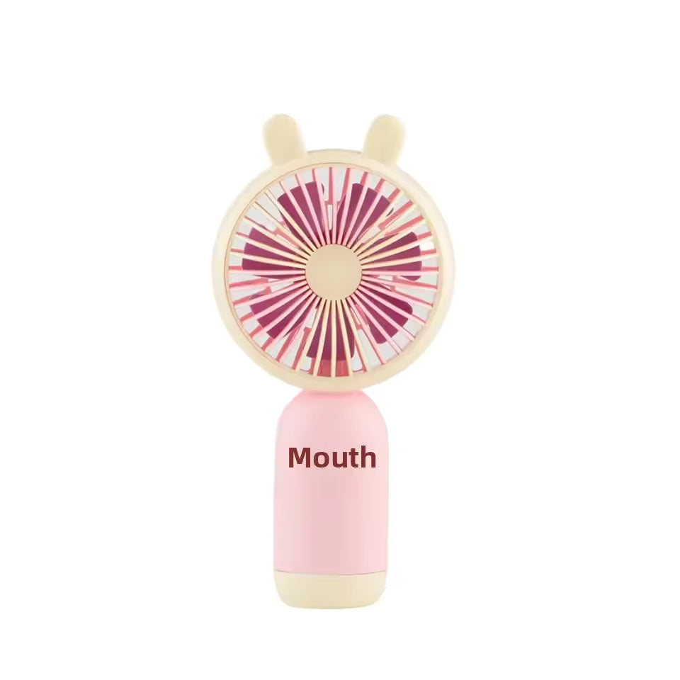 Cute Portable Mini Fan High Wind Power Handheld Outdoor Personal USB Rechargeable Desktop Fan Compact Size Easy to Carry