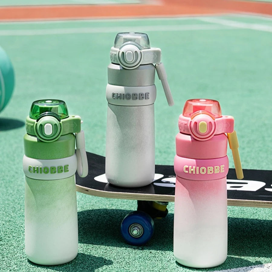 New double-drink large-capacity sports thermos cup for girls, high-quality, portable, hand-held straw, student water cup
