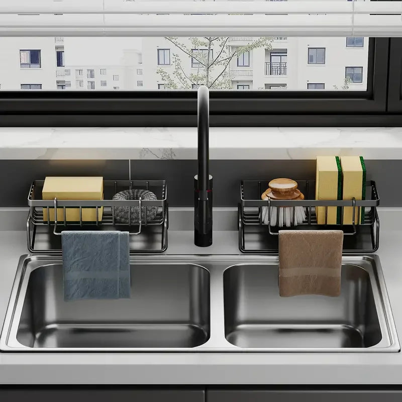 Kitchen Sink Storage Rack Punch-free Bathroom Kitchen Faucet Sponge Rack Sink Drain Rack Bathroom Supplies Rack