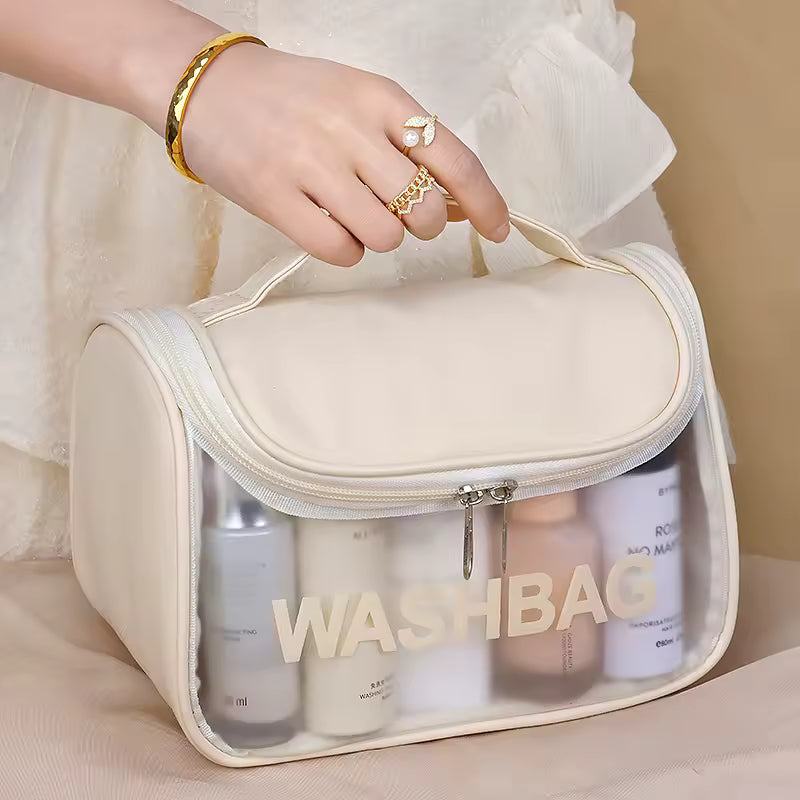 Women Portable Waterproof Cosmetic Bag Large Capacity Transparent Pvc Washbag Outdoor Travel Toiletry Bag Makeup Bags