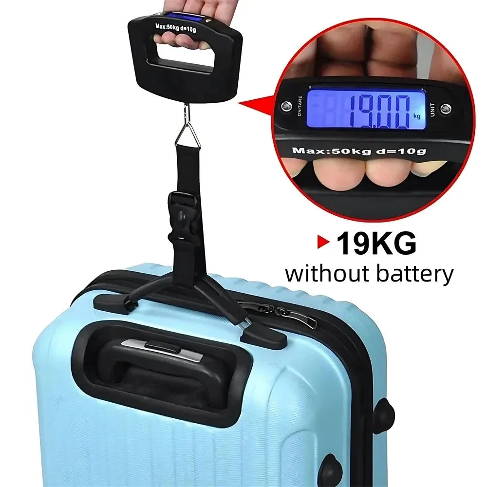Portable Scale Digital LCD Display 110lb/50kg Electronic Luggage Hanging Hook Suitcase Travel Baggage Bag Weight Balance Tools