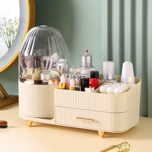 360° Rotating Cosmetic Storage Box Holder Desktop Makeup Brushes Organizer Countertop Portable Lipstick Eyeliner Stand Boxes