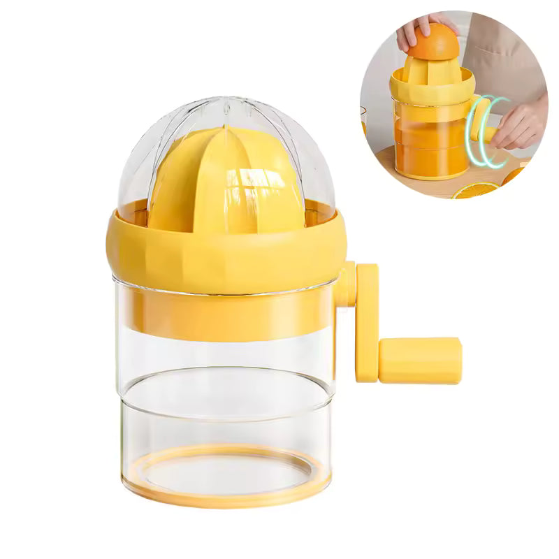 Manual Citrus Juicer With Rotating Crank - Max Juice Extraction For Lemon, Orange, Lime, Grapefruit | Ergonomic Handle