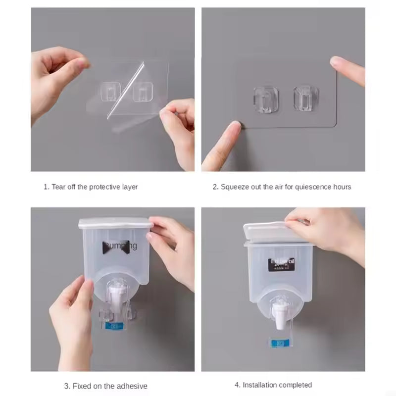 A3PA PP Material Wall-Mounted Seasoning Boxes with Faucet Kitchen Pot Container